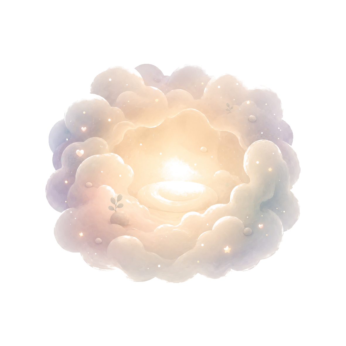 Wolkenlandschaft mit Lichtquelle