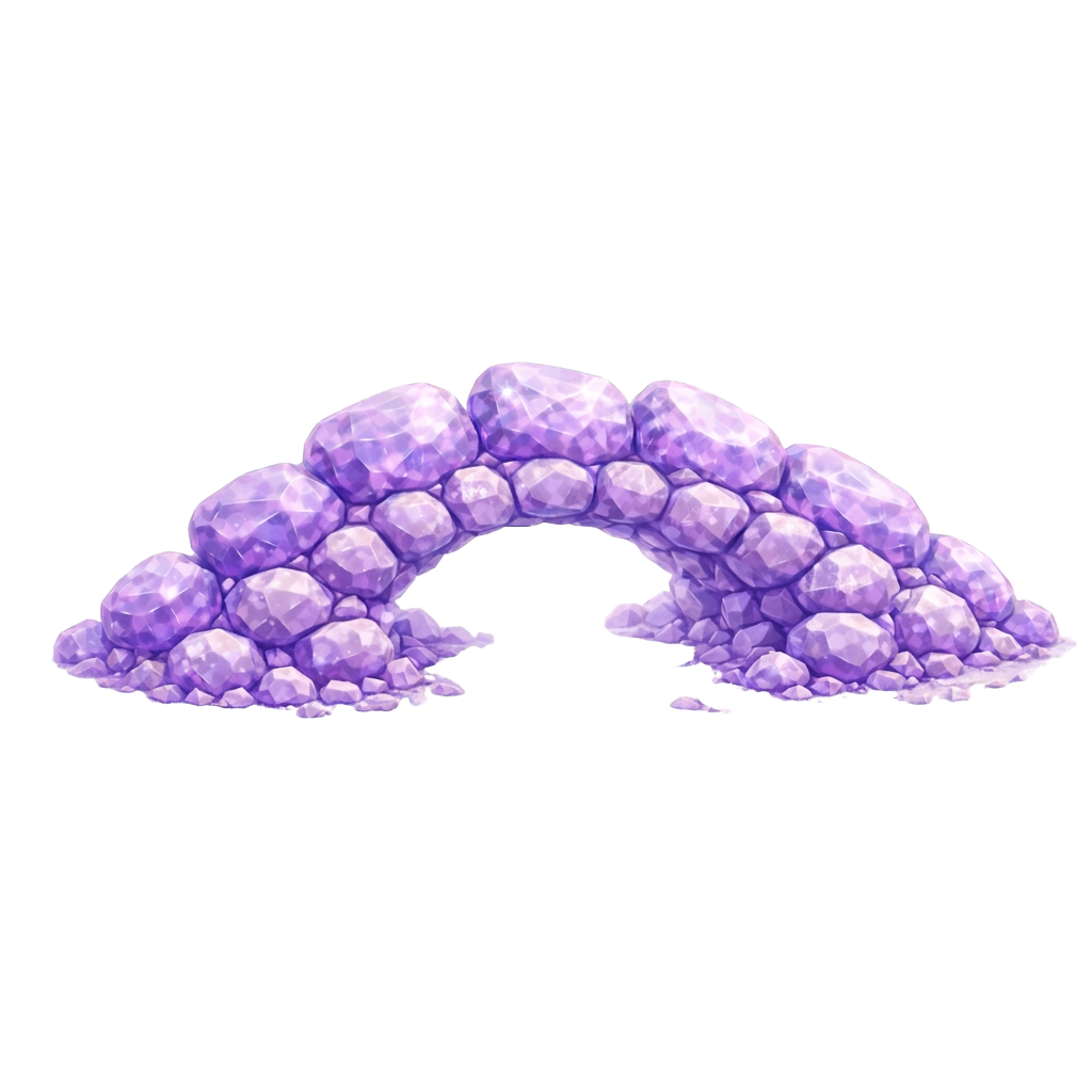 Kraftbrücke aus violetten Kristallen
